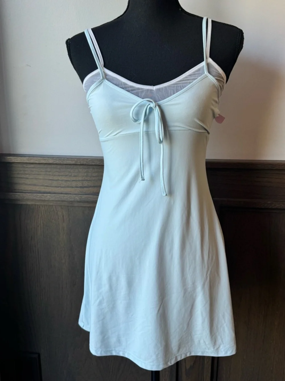 wild fable Pale Blue Tie-Front Slip Dress - Picture 1 of 7